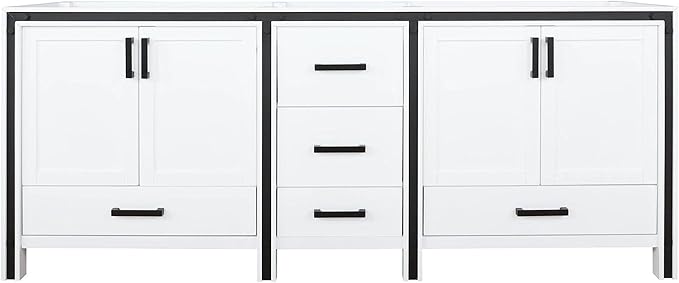 Augustine 80 in. W X 22 in. D White Double Bath Vanity Cabinet Without Countertop