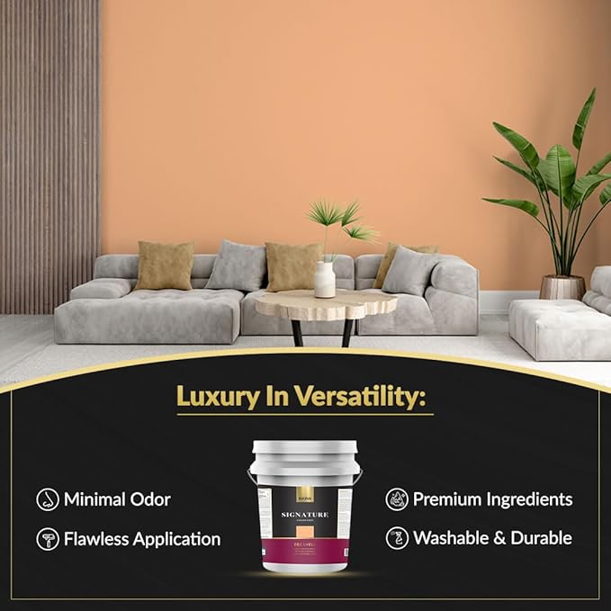 EVOLVE Signature Paint & Primer: Luxury Paint & Primer for Indoor & Outdoor Surfaces, Minimal Odor, Eggshell Sheen (Milky Orange, 5 Gallon)