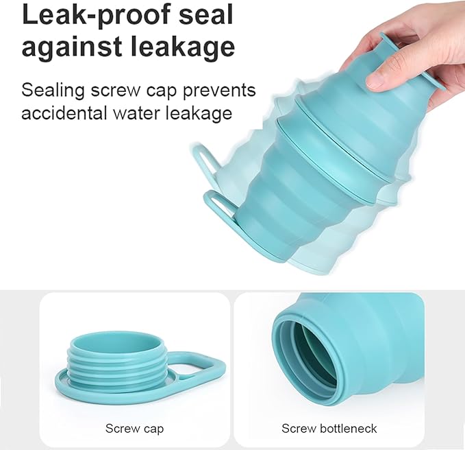 Tokhan Collapsible Silicone Water Bottle with Leak-Proof Valve - Reusable, BPA-Free, 17.6 oz/500 ml Capacity, Durable and Innovative Design - Perfect for Travel and Outdoor Activities (Gray Pink)