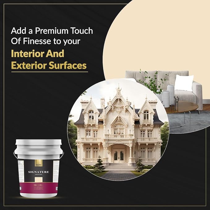 EVOLVE Signature Paint & Primer: Luxury Paint & Primer for Indoor & Outdoor Surfaces, Minimal Odor, Eggshell Sheen (Pinewood Yellow, 5 Gallon)