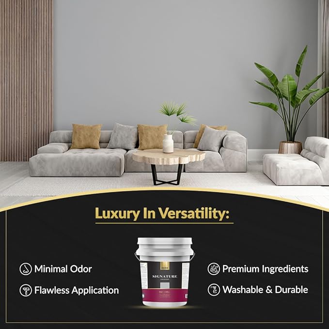 EVOLVE Signature Paint & Primer: Luxury Paint & Primer for Indoor & Outdoor Surfaces, Minimal Odor, Eggshell Sheen (Ash Gray, 5 Gallon)