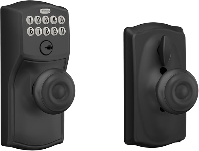 SCHLAGE FE595 CAM 622 GEO Keypad Entry with Flex Electronic Lock, Matte Black