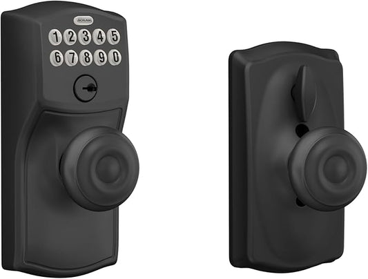SCHLAGE FE595 CAM 622 GEO Keypad Entry with Flex Electronic Lock, Matte Black