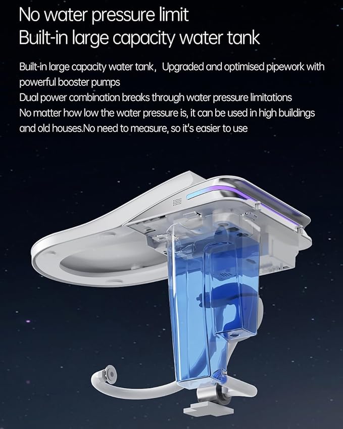 K2 Smart Toilet with Bidet Built In, One Piece Toilet with Built-in Tank, Auto Open Close Lid, Auto Flush, Remote Control, Heated Seat, Adjustable Heat, Foam Shield, Built-In Dryer, Night Light