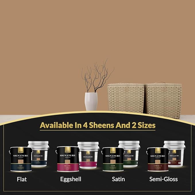 EVOLVE Signature Paint & Primer: Luxury Paint & Primer for Indoor & Outdoor Surfaces, Minimal Odor, Eggshell Sheen (Bread Brown, 1 Gallon)