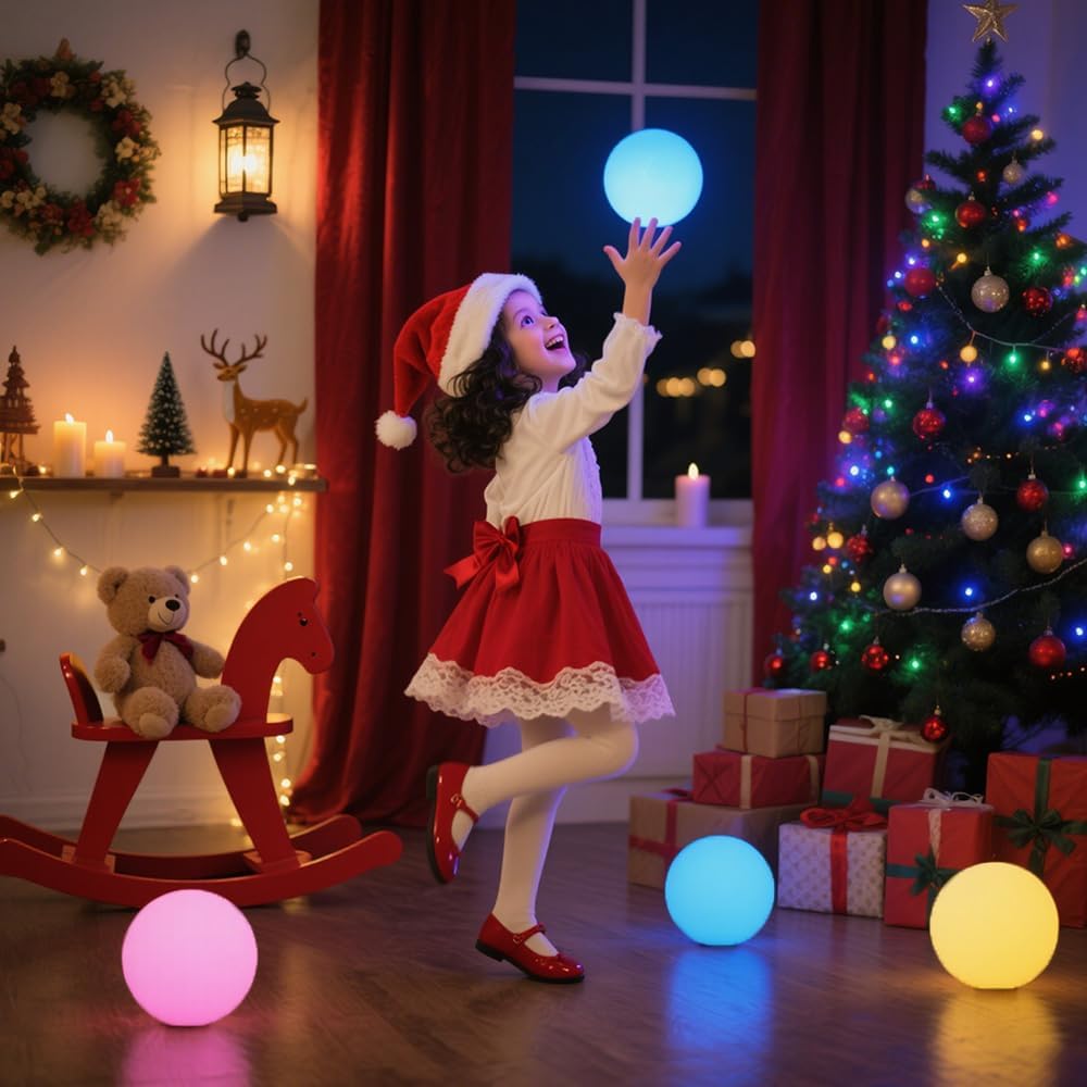 8-in Solar Globe Light Outdoor, Waterproof Solar Ball Light for Outside w/Remote, 16 RGB Color Changing Glowing Orb Lamp Landscape Lighting Mood Lamp w/Ground Stake for Garden Patio Yard Pathway Decor