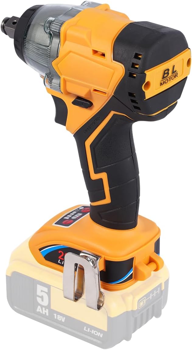 FSYAO 20V 1/2 inch cordless impact wrench-brushless, 350 ft-lbs maximum torque, 4-speed adjustment, automatic start and stop.(Host only/Without battery).