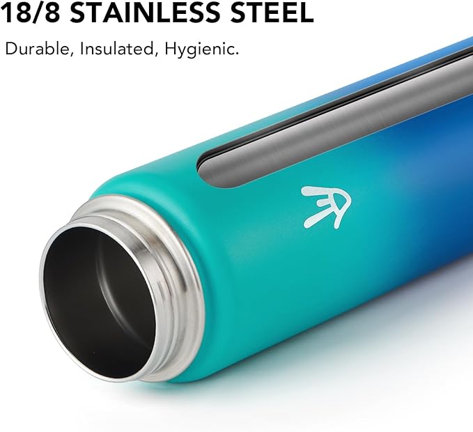 Enerbone Insulated Water Bottle, 32 oz Stainless Steel Water Bottles with Carrying Strap, Double-Wall Vacuum Insulation Thermos, Leakproof Sports Bottle with Straw, Keep Drinks Hot or Cold for Hours