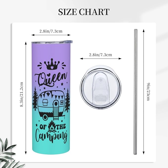 Beach Tumbler Summer Tumbler Vacation Travel Mug Travel Cup Vacation Tumbler Gifts Camping Queen Trip Cup Beach Cup Cruise Tumbler Funny Insulated Tumbler With Straw 20oz Stainless Gifts