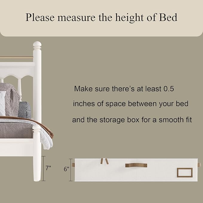 Under Bed Storage Containers, 2-Pack Underbed Storage Box, Collapsible Clothes Storage Bins with Handles and Lid, Large Under Bed Organizers for Shoe, Blanket, Toy, Pillow, Sheet, Beige