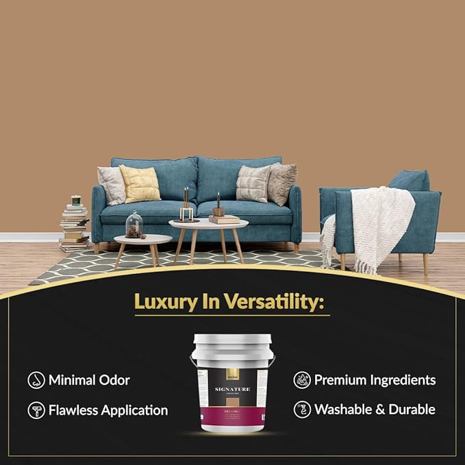 EVOLVE Signature Paint & Primer: Luxury Paint & Primer for Indoor & Outdoor Surfaces, Minimal Odor, Eggshell Sheen (Bread Brown, 5 Gallon)