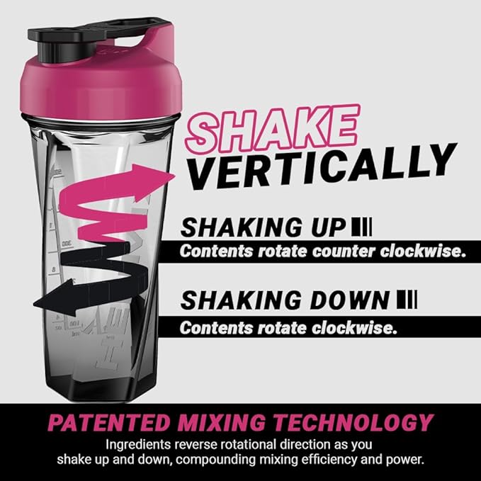 HELIMIX 2.0 Vortex Blender Shaker Bottle Holds upto 28oz | No Blending Ball or Whisk | USA Made | Portable Pre Workout Whey Protein Drink Shaker Cup | Mixes Cocktails Smoothies Shakes | Top Rack Safe