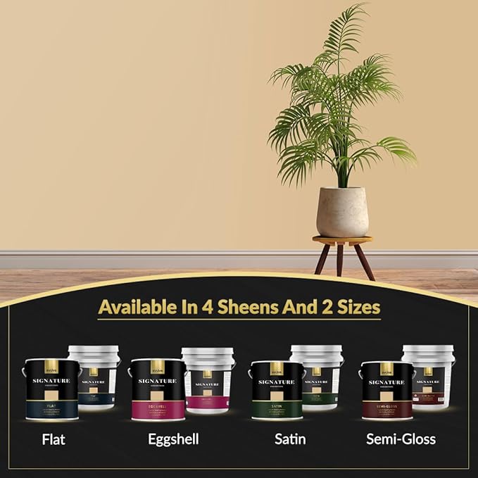 EVOLVE Signature Paint & Primer: Luxury Paint & Primer for Indoor & Outdoor Surfaces, Minimal Odor, Eggshell Sheen (Camel Brown, 5 Gallon)