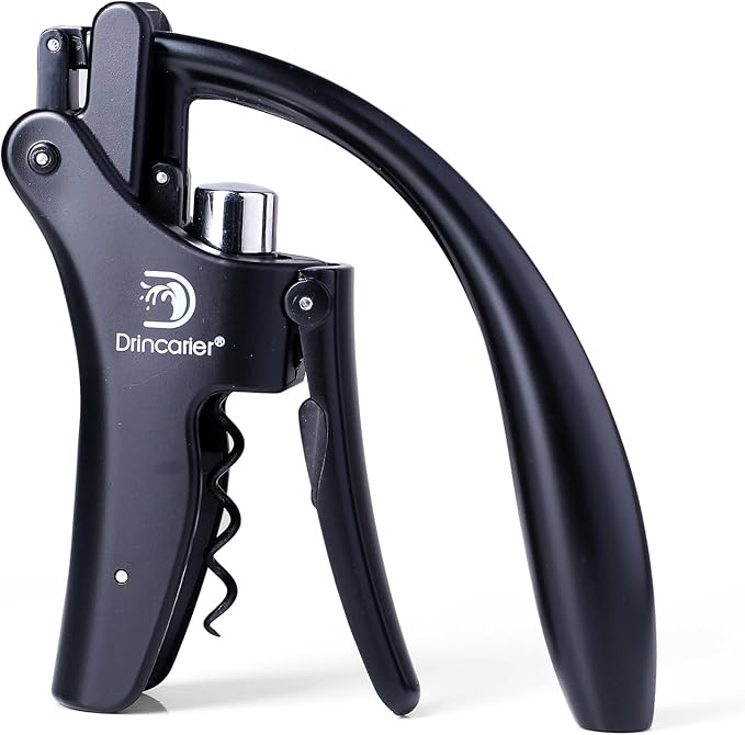 Vertical Lever Corkscrew with Non-Stick Worm, Compact Rabbit Wine Opener Wine Bottle Opener with built-in Foil Cutter