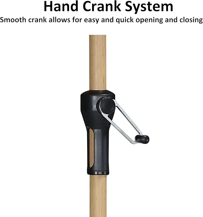 PURPLE LEAF 4' x 6' Market Umbrella Patio Umbrella Outdoor Table Umbrella Aluminum with Push Button Tilt & 8 Sturdy Ribs and Crank Rectangular Outdoor Umbrellas for Pool Backyard Beach, Navy Blue