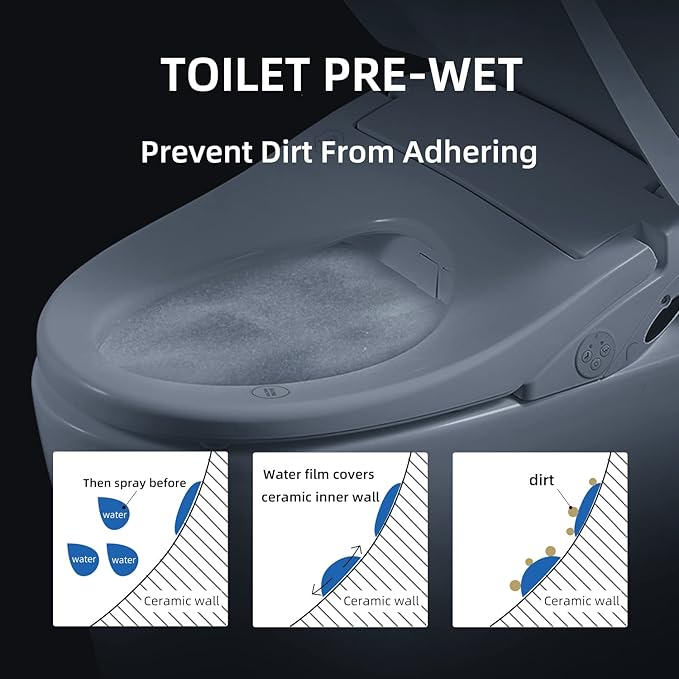 X3 Bidet Toilet Seat, Elongated Smart Toilet Seat with Air Dryer, Bidet Attachment for Toilet Warm Water with Soft Close, Electric Heated Bidet Seat with Self Cleaning Nozzel