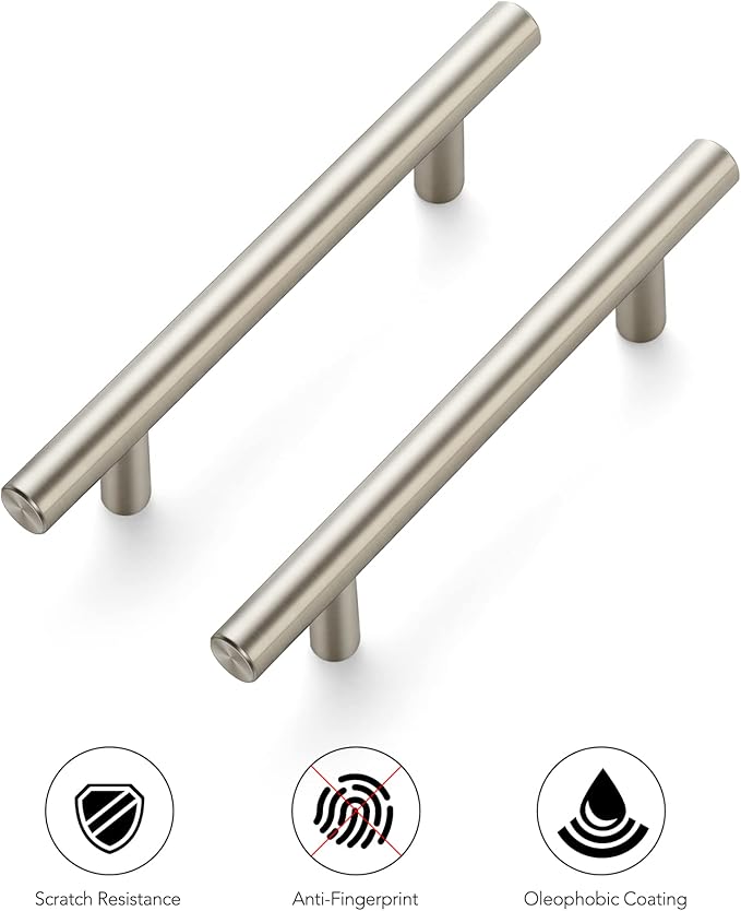 Ravinte 50 Pack | 6'' Cabinet Pulls Brushed Nickel Stainless Steel Kitchen Drawer Pulls Cabinet Handles 6”Length, 3-3/4” Hole Center with Mounting Template