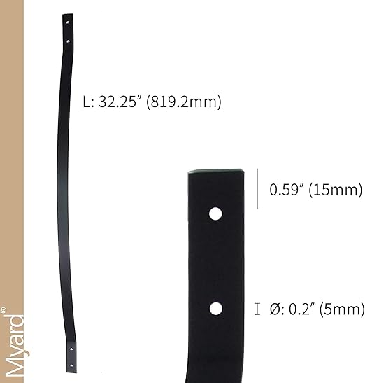 Myard 32-1/4 Inches Heavy Duty Iron Deck Balusters Furniture with Screws for Facemount Railing Fencing, Arc Arch Style (25-Pack, Hammered Bronze)