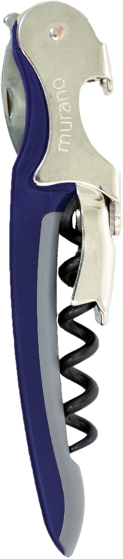 Franmara Soft-Touch Murano Two-Step Waiter Corkscrew with Nonstick Spiral (Blue)