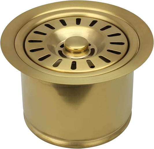 Akicon Kitchen Sink Brass Gold Finish Garbage Disposal Flange Stopper, One Size Disposal Rim, Fit 3-1/2 Inch Standard Sink Drain Hole 2.85" Height