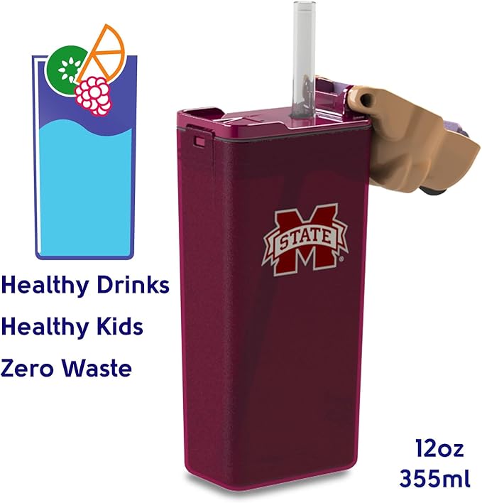 Reusable Water Bottle | Officially Licensed NCAA Sports Bottle |BPA Free | Dishwasher Safe | Mississippi State University | Bully Mascot Officially Licensed NCAA - 8oz
