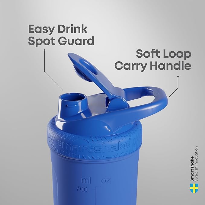 Smartshake Reforce Stainless Steel Protein Shaker Bottle 900 ml | 30 oz - Leakproof Screw-on Lid - BPA Free – Unisex - Black