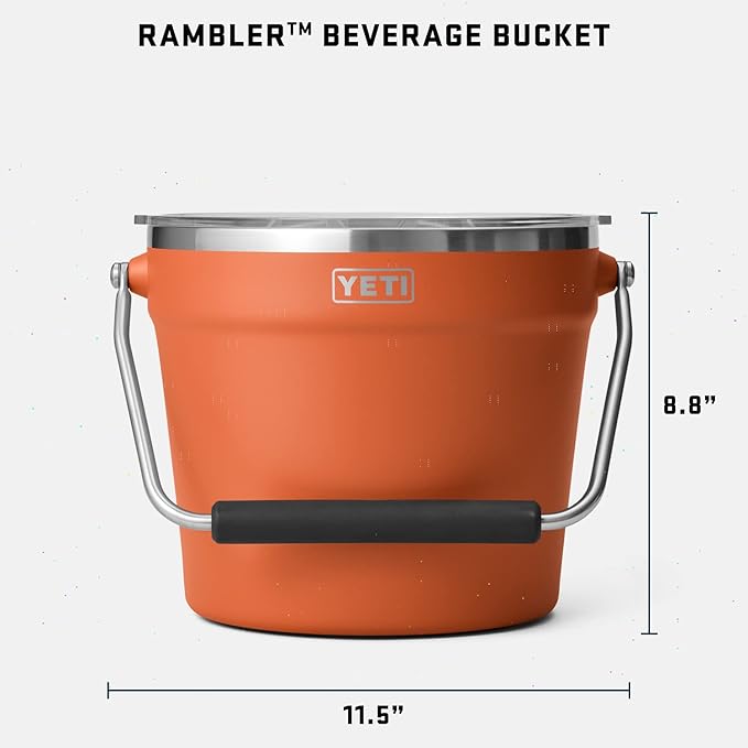 YETI Rambler Beverage Bucket, Double-Wall Vacuum Insulated Ice Bucket with Lid, High Desert Clay