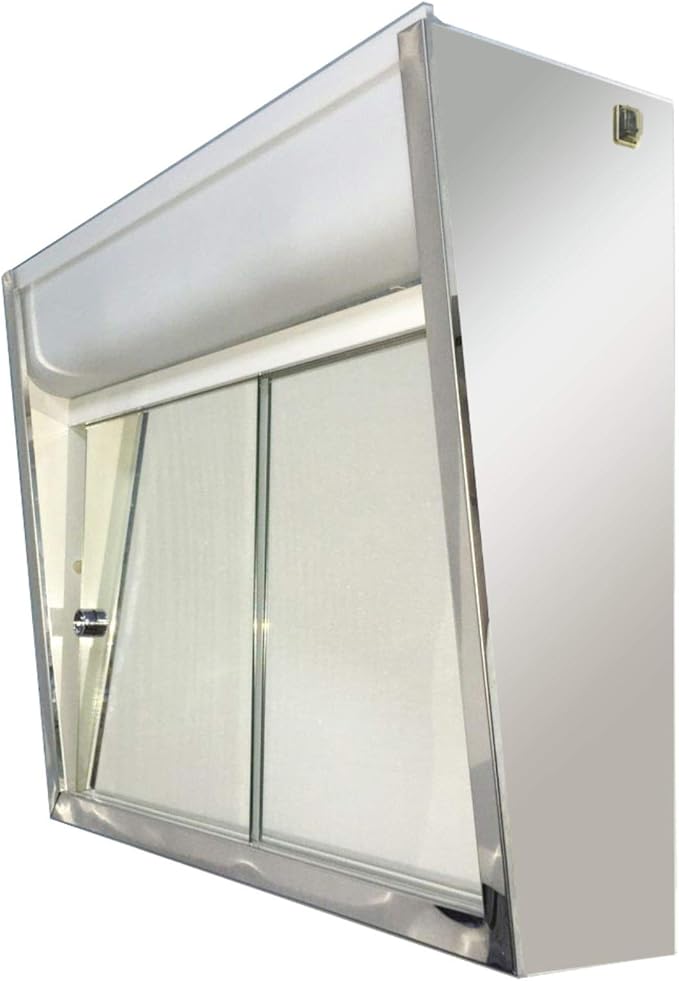 Ketcham SDL-2419-24" W x 19" H Sliding Door Series Surface Mounted Polished Edge Mirror Door Medicine Cabinet
