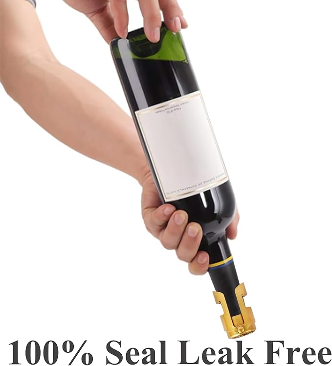 LIZIMANDU Champagne Stopper, Stainless Steel Bottle Plug Sealer for Sparkling Wine, Superior Leak,keeps Wine, Champagne, Prosecco, Cava, and Sparkling Wine fresh longer(1-Bling Gold)