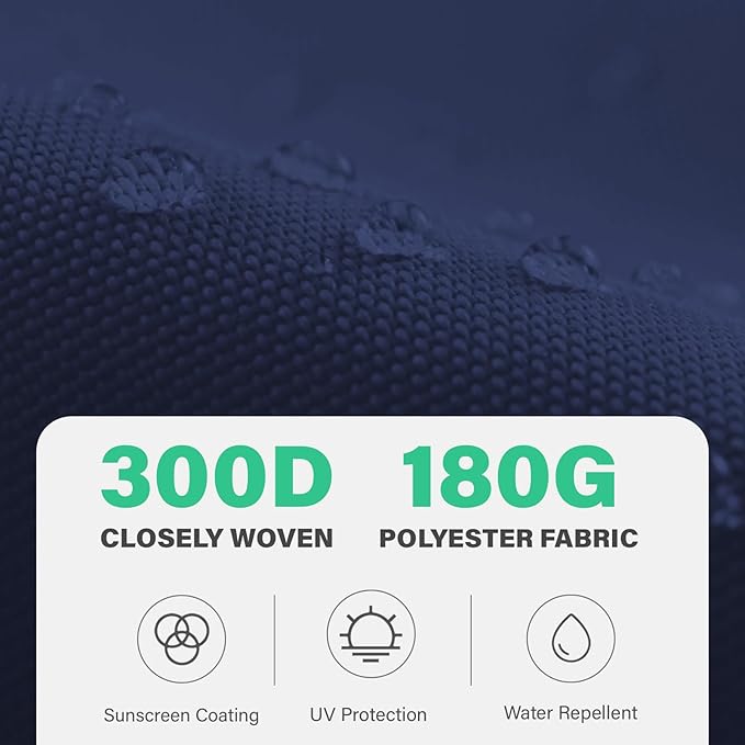 JEAREY 9 ft Patio Umbrella Replacement Canopy for 8 Ribs, Table Market Yard Umbrella Replacement Top Cover-Navy (Canopy Only)