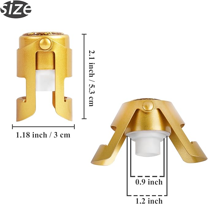 LIZIMANDU Champagne Stopper, Stainless Steel Bottle Plug Sealer for Sparkling Wine, Superior Leak,keeps Wine, Champagne, Prosecco, Cava, and Sparkling Wine fresh longer(1-Bling Gold)