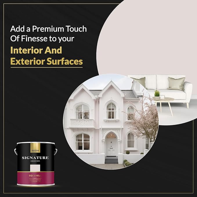 EVOLVE Signature Paint & Primer: Luxury Paint & Primer for Indoor & Outdoor Surfaces, Minimal Odor, Eggshell Sheen (Porcelain White, 1 Gallon)