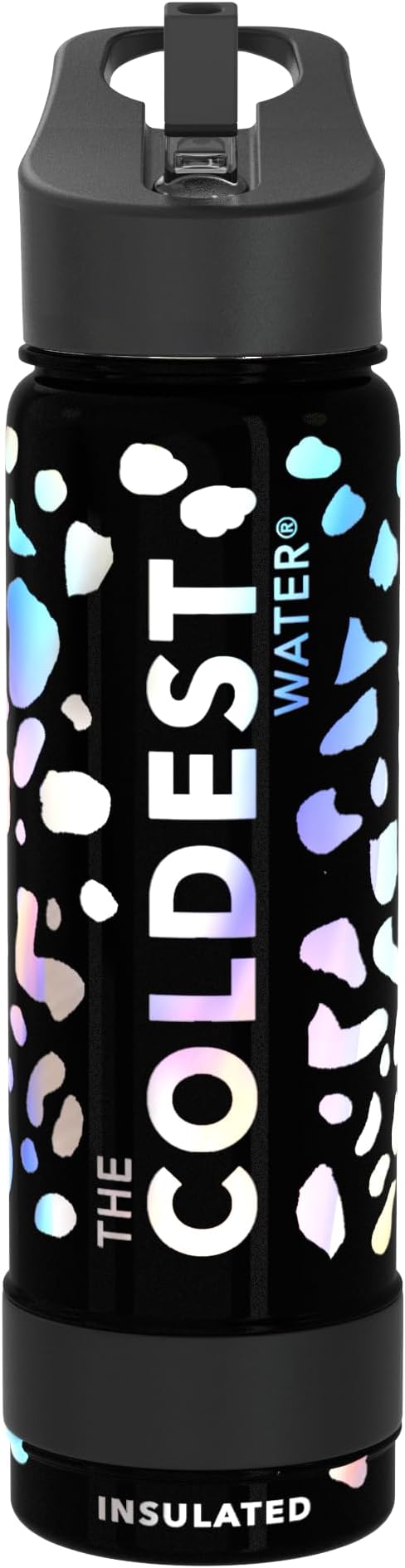 Coldest Sports Water Bottle - (Straw Lid), Leak Proof, Vacuum Insulated Stainless Steel, Hot Cold, Double Walled, Thermo Mug, Metal Canteen (24 oz, Moonlight Leopard)