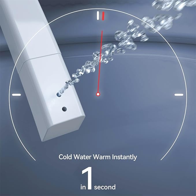 R&T V303 Auto-Open Smart Bidet Toilet Seat, Elongated Electric Bidets with Warm Water, Air Dryer, Adjustable Heated Seat, Nightlight, Bidet Attachment for Toilet