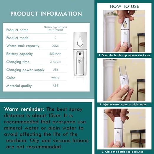 LEBLON™ High-Concentration Hydrogen Water Bottle with Skin Moisturizing Spray and Inhaler, by U.S. PEM SPE Technology, Featuring 5 MIN LED Display and 9000ppb Hydrogen Water Generator Concentration