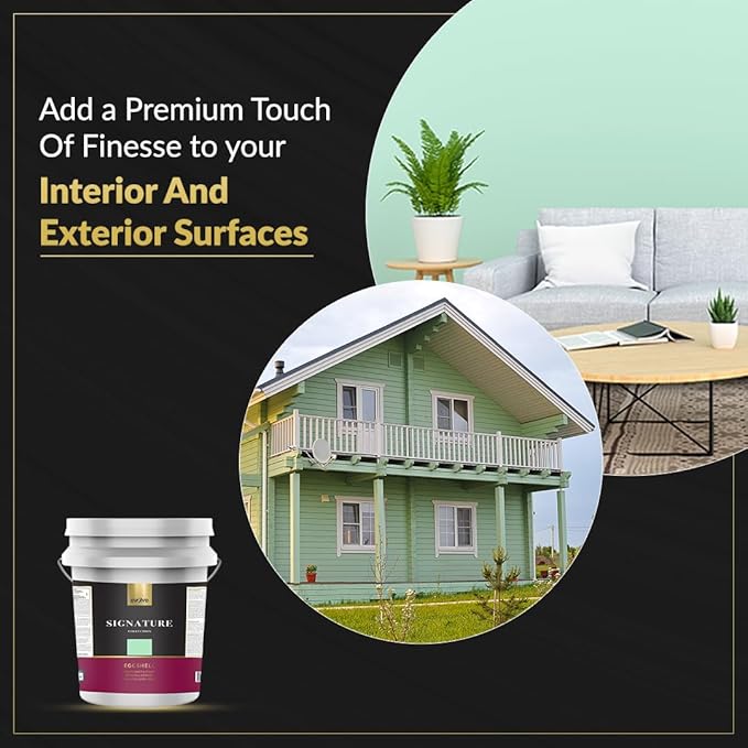 EVOLVE Signature Paint & Primer: Luxury Paint & Primer for Indoor & Outdoor Surfaces, Minimal Odor, Eggshell Sheen (Glass Green, 5 Gallon)