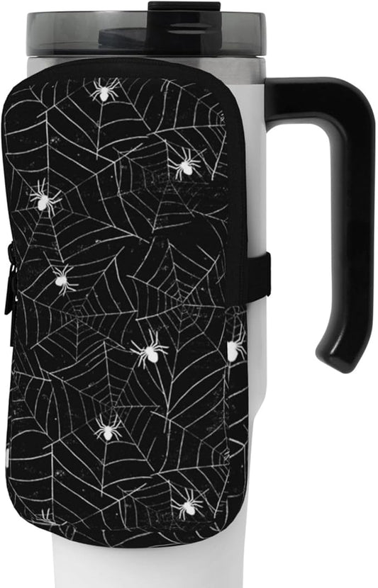 Galaxy Mandala Water Bottle Pouch for Stanley Cup 40oz 30oz,Personalized Gym Purse for Men Women, Tumbler Pouch with Versatile Pocket Water Bottle Bag for Cards, Keys, Phone