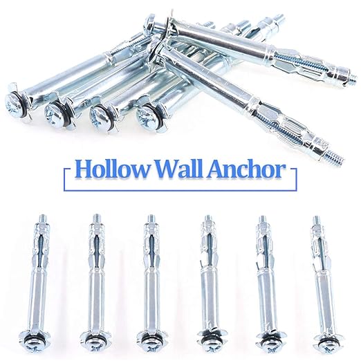 Glarks 30Pcs 4x60MM Heavy Duty Zinc Plated Steel Molly Bolt Hollow Drive Wall Anchor Screws Set for Drywall, Plaster and Tile (M4x60)