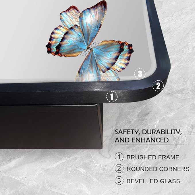 16×24inch Medicine Cabinet,Mirror Cabinet with Beveled Mirror,Soft Close Hinge,Brushed Metal Framed,Detachable Side Plate for Recess Mount or Surface Mount,Black