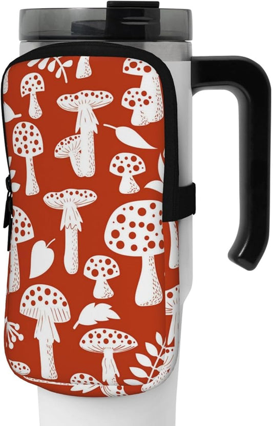 Galaxy Mandala Water Bottle Pouch for Stanley Cup 40oz 30oz,Personalized Gym Purse for Men Women, Tumbler Pouch with Versatile Pocket Water Bottle Bag for Cards, Keys, Phone