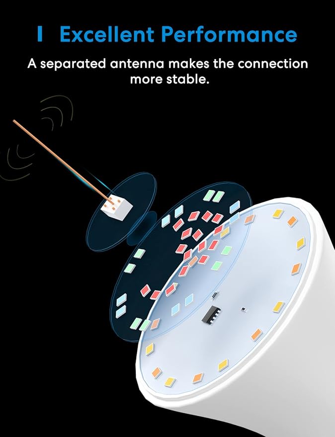 meross Smart RGBWW WiFi LED Bulbs, Apple HomeKit Compatible, 60W Equivalent, 900 Lumens, Multicolor, 4 Pack