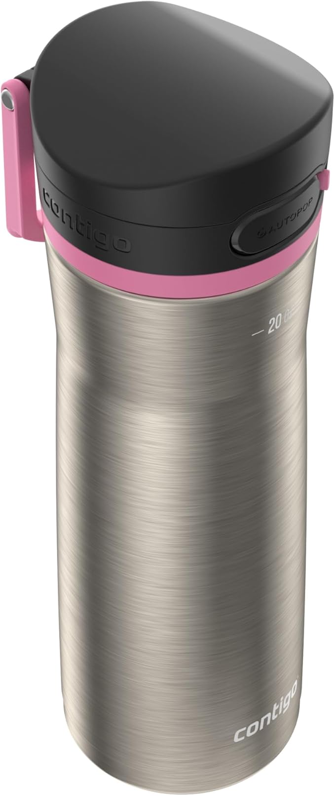 Contigo Jackson Water Bottle, 20 oz, Stainless Steel w/Azalea