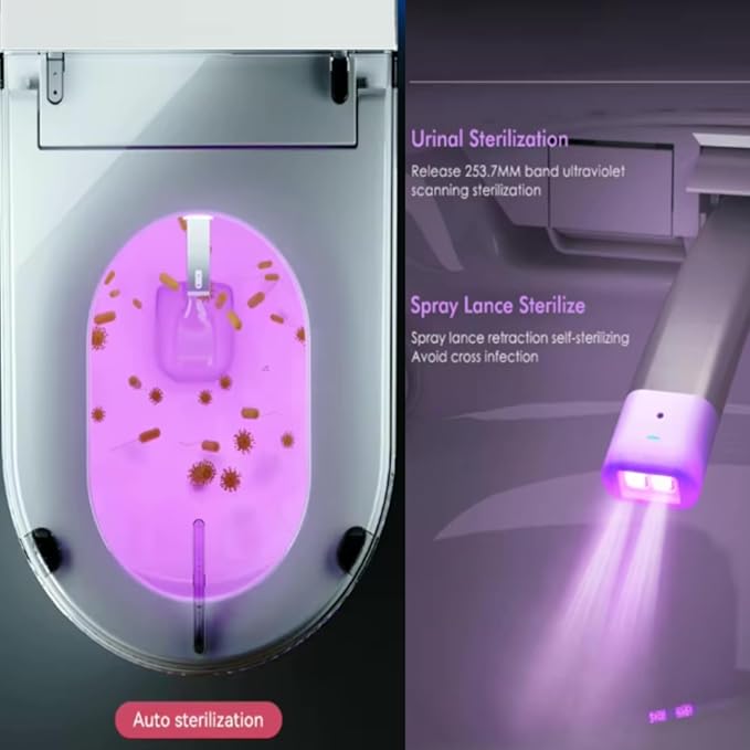 Electric Bidet Smart Toilet, Auto Open/Close Lid & Seat with Radar and Foot Sensor, Water Tank Built In, Auto Flushing, 8 Modes Water Wash,Warm Air Dryer. 20-year warranty. (TD-71EV)