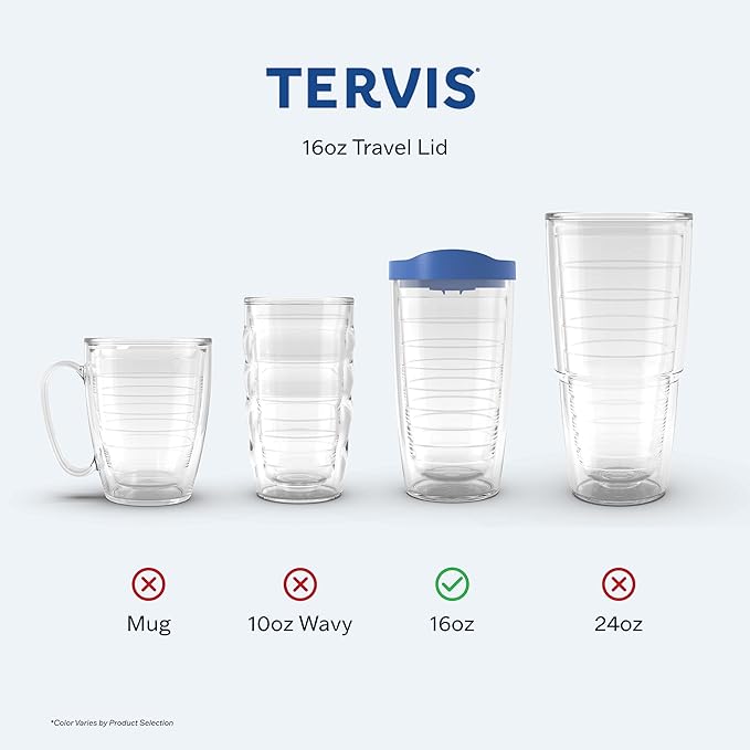 Tervis Travel Lid Made in USA Double Walled Insulated Tumbler Travel Cup Keeps Drinks Cold & Hot, Fits 16oz Tumblers - 4pk, Assorted Black and White