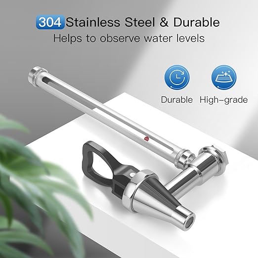 Gravity-Fed Water Filter System, NSF/ANSI 42&372 Standard, 2.25G Stainless-Steel Countertop System with 2 Black Elements, 2 Fluoride, Metal Water Level Spigot, Reduces Fluoride and Chlorine