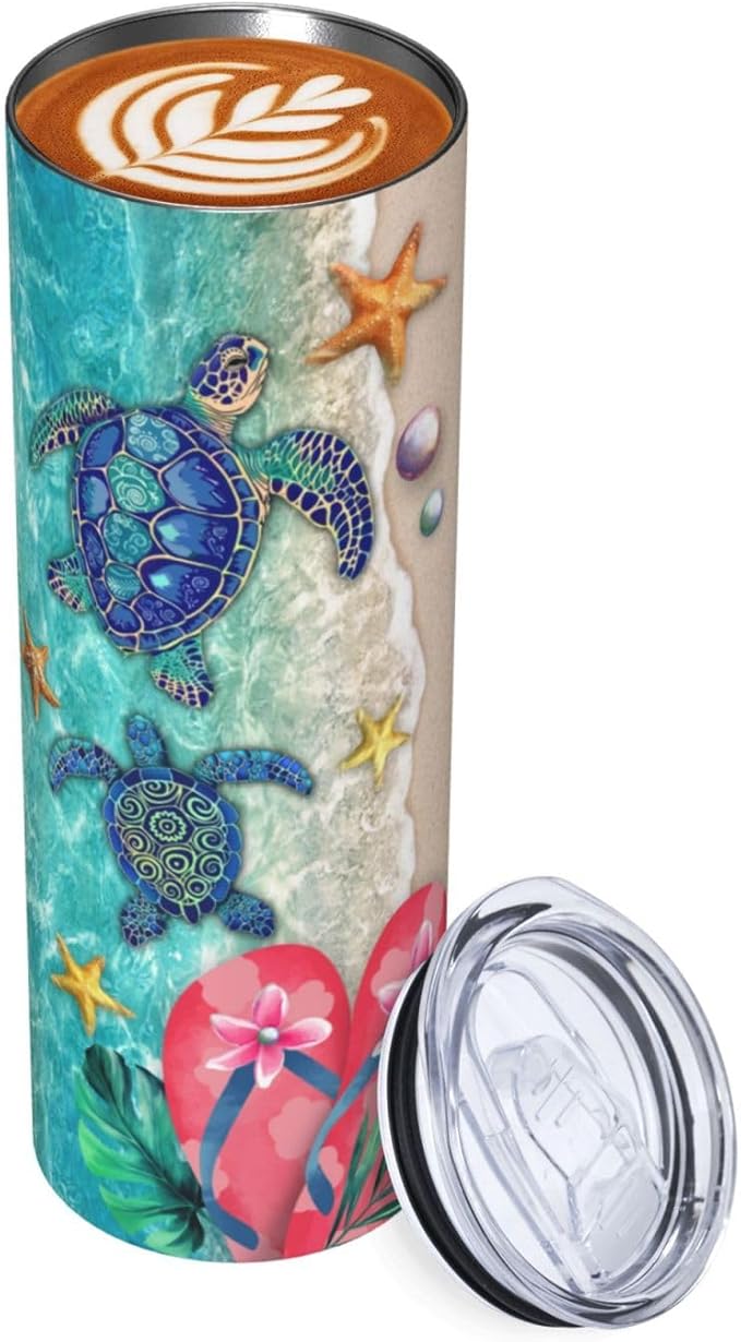 Beach Tumbler Summer Tumbler Vacation Travel Mug Travel Cup Vacation Tumbler Gifts The Beach Is My Happy Place Trip Cup Beach Cup Cruise Tumbler Funny Insulated Tumbler With Straw 20oz Stainless Gifts