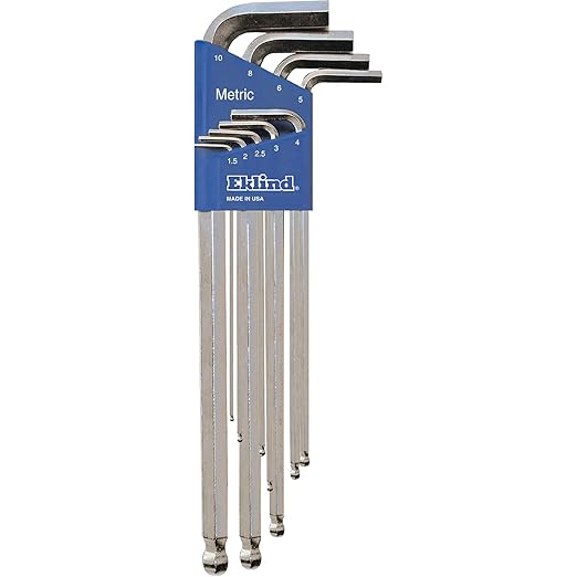 EKLIND 17709 Bright Ball-Hex-L Key allen wrench - 9pc set Metric MM sizes 1.5-10 Extra Long