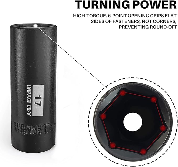 SEKETMAN 3/8-Inch Drive Impact Socket Set,49 Pieces,SAE/Metric,Deep/Shallow,(5/16"-3/4",8mm-22mm),6 Point,CR-V Steel,Includes Extension Bar,Adapter and Universal Joint