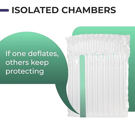 IDL Packaging Inflated 12" Laptop and Tablet Protective Bags, Self Sealed, Pack of 5 - Reusable Air Column Bags for Packing, Travel and Shipping - Durable Case for Laptops and Tablets