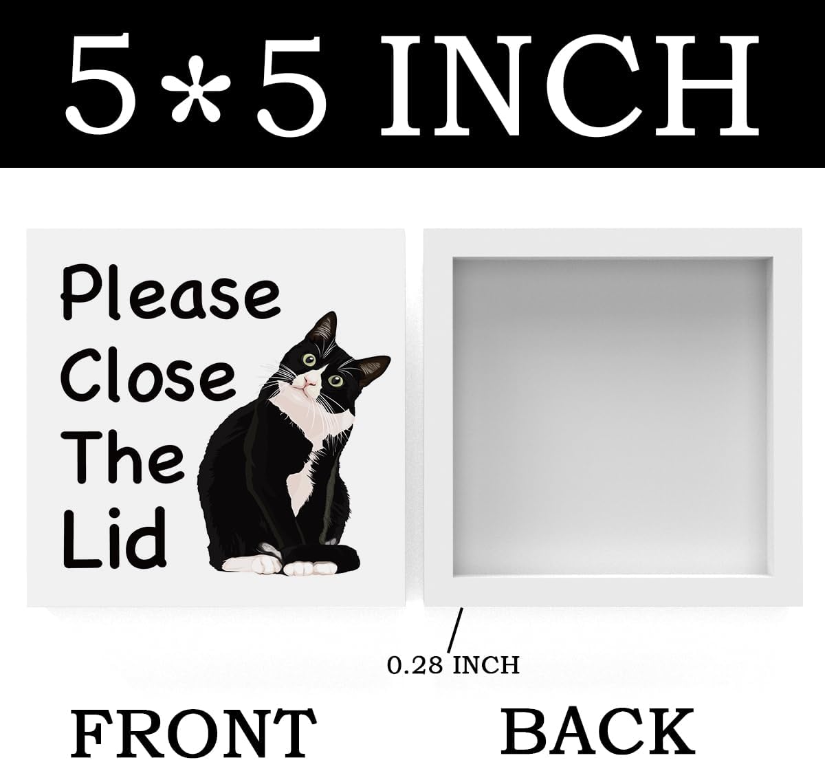 Funny Bathroom Decor, Funny Bathroom Wall Art, Black and White Bathroom Decor, Boho Bathroom Decor, Bathroom Decor for Shelves, Wooden Box Decor Sign for Home Farmhouse Living Room Table Shelf